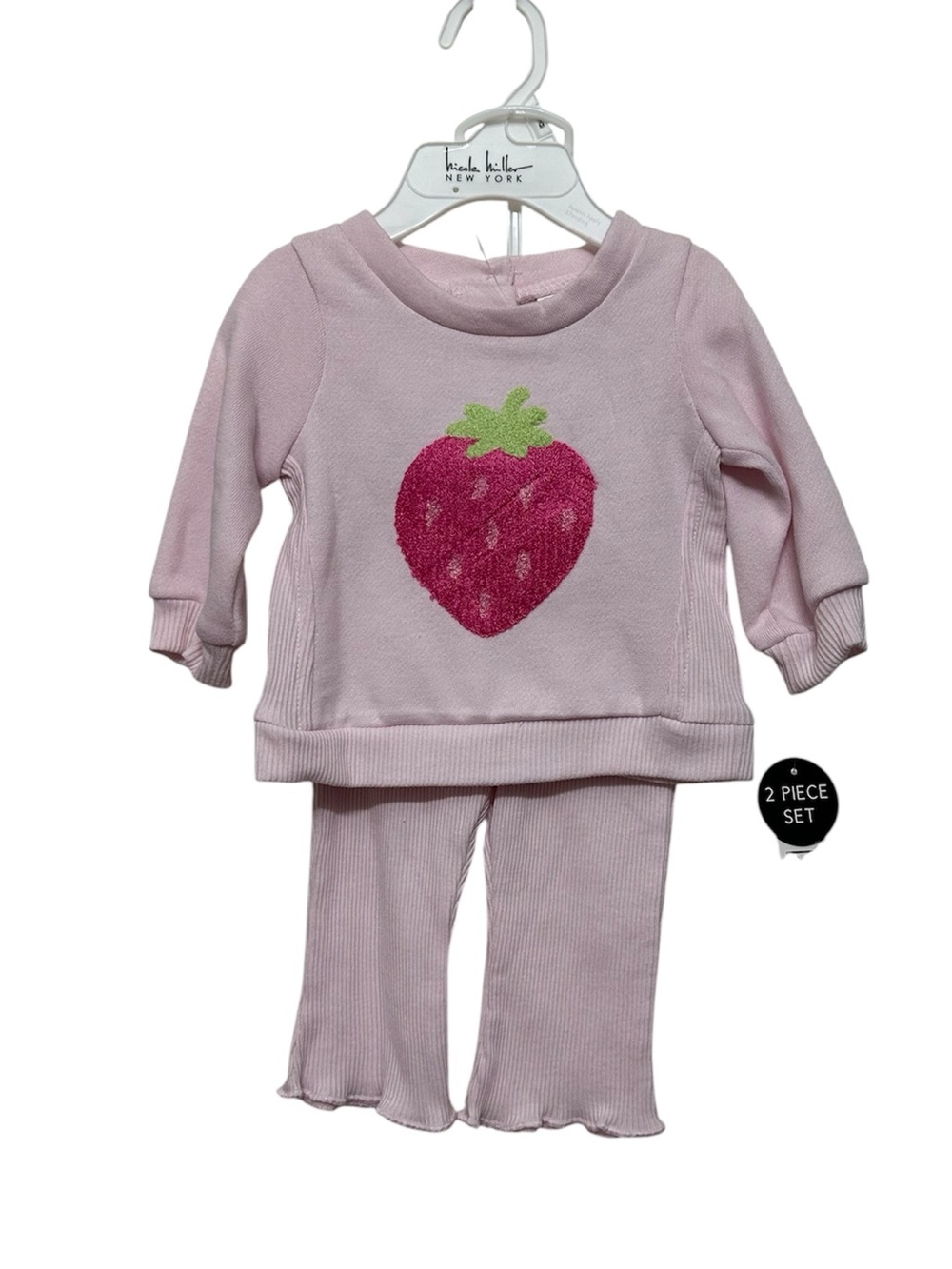 NWT Nicole Miller Baby Girls Pink Strawberry Two-Piece Set- 0-3 Months